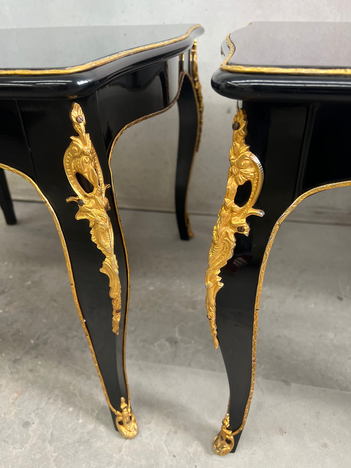 Pair of Louis XV Style Rococo Side Tables, France 1940s